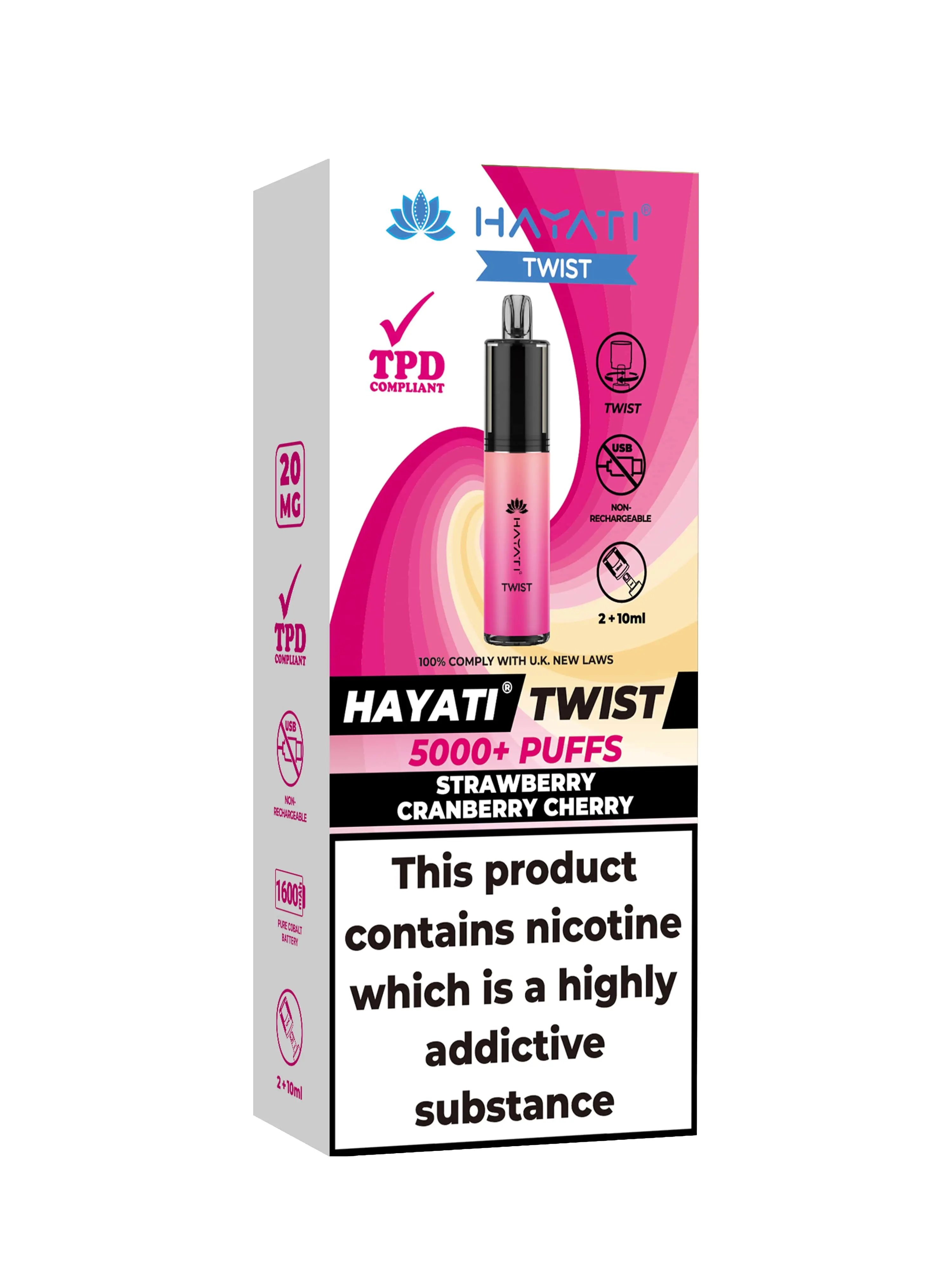 Strawberry Cranberry cherry Hayati Twist 5000 Disposable Pod Kit